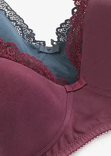 Vyztužená podprsenka bez kostic, s organickou bavlnou (2 ks v balení), bonprix