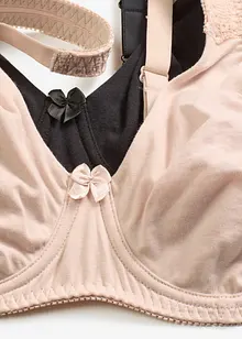 Hladká podprsenka s kosticemi, s bavlnou (2 ks v balení), bonprix