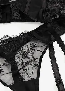 Korzet s kosticemi a tanga s elegantní výšivkou (2dílná souprava), bonprix