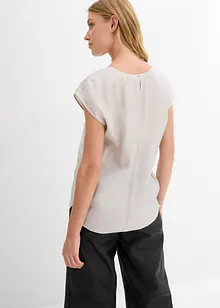 Halenka s krátkým rukávem, z lesklého saténu, bonprix