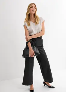 Halenka s krátkým rukávem, z lesklého saténu, bonprix