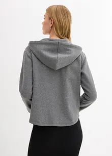 Mikina na zapínání, s kapucí, z měkkého materiálu scuba, bonprix