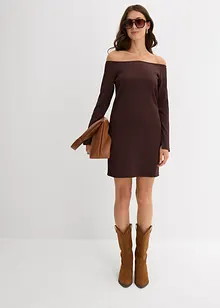 Carmen šaty ze strukturovaného krepu, bonprix