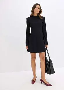 Minišaty s áčkovým střihem a trumpetovými rukávy, bonprix