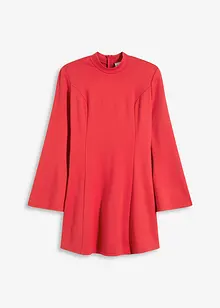 Minišaty s áčkovým střihem a trumpetovými rukávy, bonprix