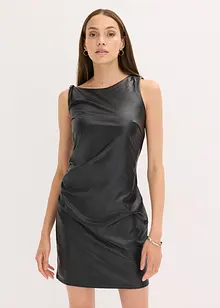 Mini šaty s odhalenými rameny, z umělé kůže, bonprix