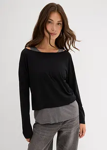 Top a tričko s dlouhým rukávem (2dílná souprava) ze žerzeje, bonprix