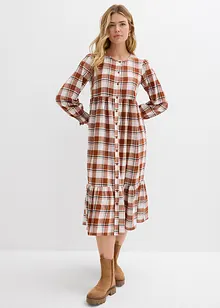 Flanelové midi šaty, bonprix