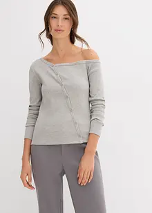 Žebrované tričko s dlouhým rukávem, bonprix