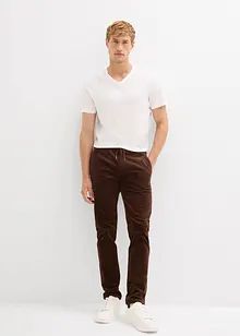 Strečové manšestrové kalhoty bez zapínání, Regular Fit, bonprix