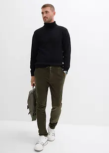 Strečové manšestrové kalhoty bez zapínání, Regular Fit, bonprix