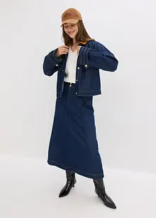 Džínová bunda s manšestrovým límcem, bonprix