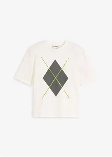 Triko s polodlouhým rukávem, flitry a potiskem, bonprix