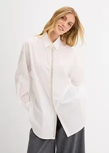 Košilová halenka se štrasovou aplikací, bonprix