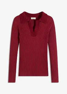 Svetr z jemné pleteniny, s ozdobným límcem, bonprix