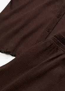 Pyžamo z žebrovaného materiálu, s knoflíkovou lištou, bonprix
