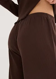 Pyžamo z žebrovaného materiálu, s knoflíkovou lištou, bonprix