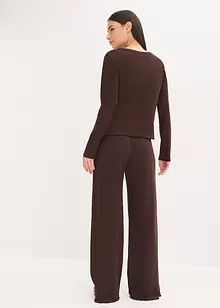 Pyžamo z žebrovaného materiálu, s knoflíkovou lištou, bonprix