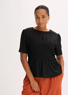 Tričko s žabičkovanou partií, bonprix