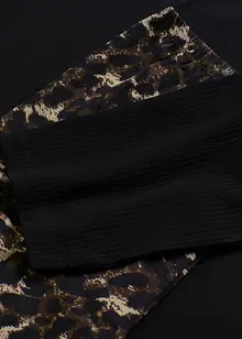 Pyžamo s žebrovaným tričkem a širokými kalhotami, bonprix