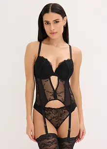 Korzet s kosticemi a tanga s elegantní výšivkou (2dílná souprava), bonprix