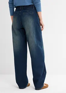 Džíny Barrel s páskem, Mid Waist, bonprix