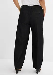 Džíny Barrel s páskem, Mid Waist, bonprix