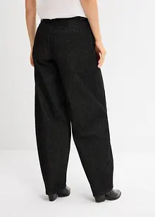 Džíny Barrel s páskem, Mid Waist, bonprix