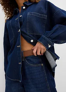 Džínová oversized košilová bunda z organické bavlny, bonprix