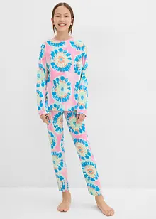 Pyžamo + krátké pyžamo s měkkou organickou bavlnou (4dílná souprava), bonprix