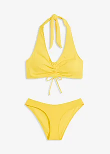 Bikiny s ramínkem kolem krku a nařasením (2dílná souprava), bonprix