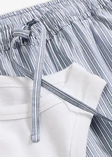 Pyžamo s žebrovaným topem a tkanými kalhotami, bonprix