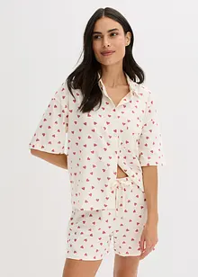 Krátké pyžamo z žíhané příze, oversize, bonprix