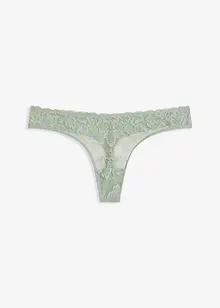 Kalhotky tanga s květovanou krajkou, bonprix