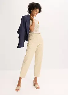 Saténové kalhoty se střihem Tapered Fit, bonprix