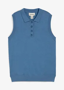 Top z jemného úpletu, s podílem hedvábí a pólo límečkem, bonprix