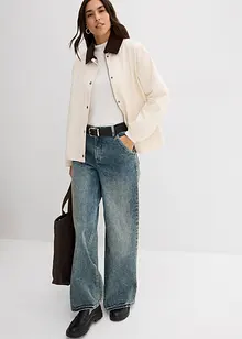 Lehká keprová bunda s manšestrovým límcem, bonprix