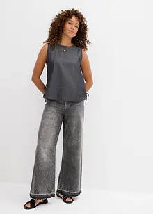 Džíny Wide Leg, High Waist, zkrácené, bonprix