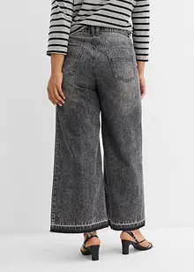 Džíny Wide Leg, High Waist, zkrácené, bonprix