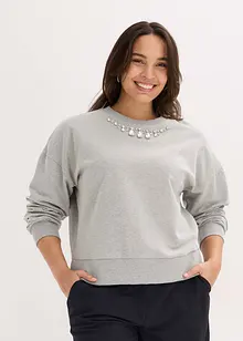 Oversize mikina se štrasem, bonprix