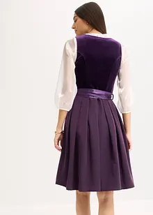 Kroj ve stylu dirndl se sametem, v délce midi (2dílná souprava), bonprix