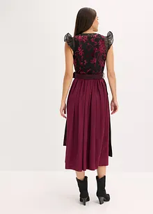 Kroj ve stylu dirndl se sametem, v délce midi (2dílná souprava), bonprix