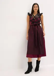 Kroj ve stylu dirndl se sametem, v délce midi (2dílná souprava), bonprix