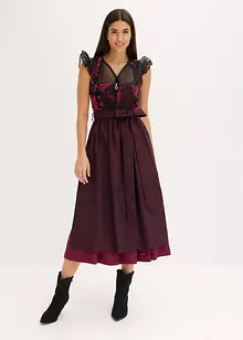 Kroj ve stylu dirndl se sametem, v délce midi (2dílná souprava), bonprix