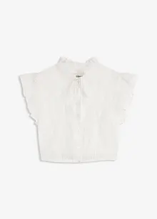 Halenka v krojovém stylu, z jemného tylu s puntíkovaným vzorem, bonprix