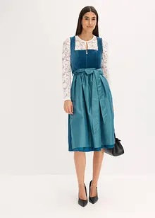 Kroj ve stylu dirndl se sametem, v délce midi (2dílná souprava), bonprix