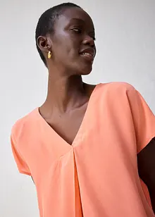 Tričko s podílem hevábí a tkanou vsadkou, bonprix