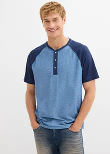 Henley triko s krátkým rukávem a sepraným vzhledem, z čisté organické bavlny, bonprix