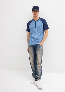 Henley triko s krátkým rukávem a sepraným vzhledem, z čisté organické bavlny, bonprix