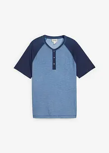 Henley triko s krátkým rukávem a sepraným vzhledem, z čisté organické bavlny, bonprix